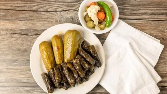 Stuffed Zucchini and stuffed grape leaves