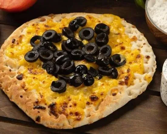 Yellow Cheese with Black Olives