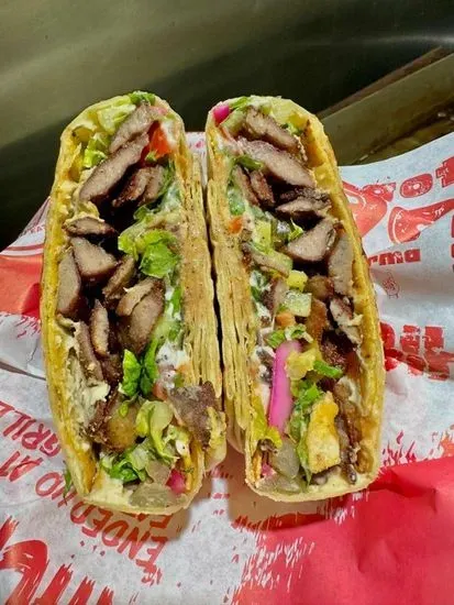 Beef gyro crunch wrap