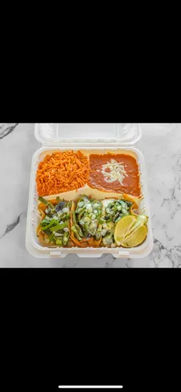 Chili Relleno taco platter (3) NO MEAT