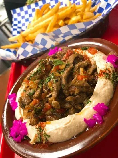 Beef Over Hummus