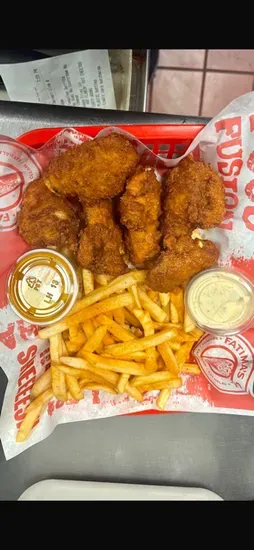 6pc fried chicken wings combo + fries