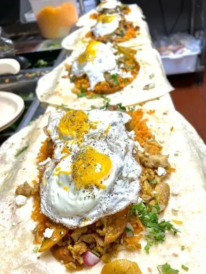 Chilaquiles burrito (fusion)