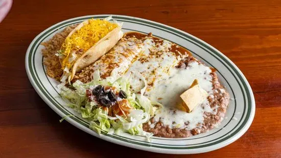 (Uno) 1 Beef Taco, 1 Cheese Enchilada & 1 Tamale combo