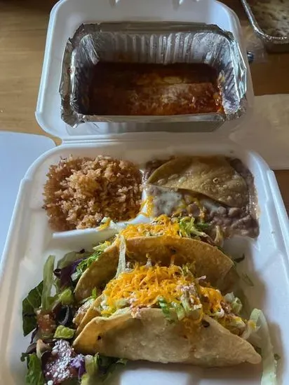 (Cuatro) 2 Beef Tacos & 1 Cheese Enchilada combo