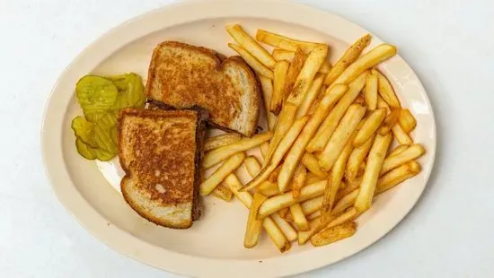 Patty Melt Burger with Fries