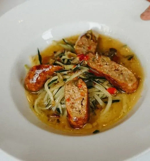 Awaken Zucchini Noodles, Sausage