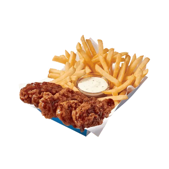 Honey BBQ Sauced & Tossed Chicken Strip Basket