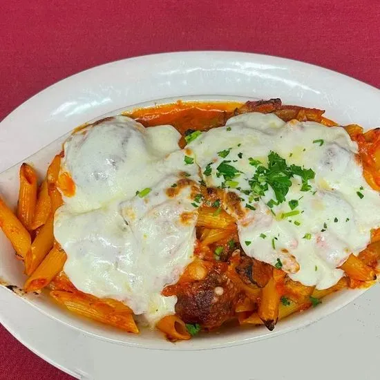 Baked Penne Meatball Pasta