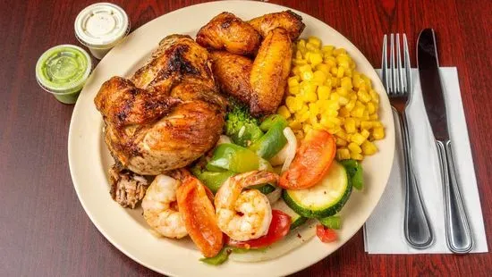 #9 1/4 Rotisserie Chicken & Shrimp Combo