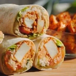 Spicy Sambal chili Fried Chicken Burrito