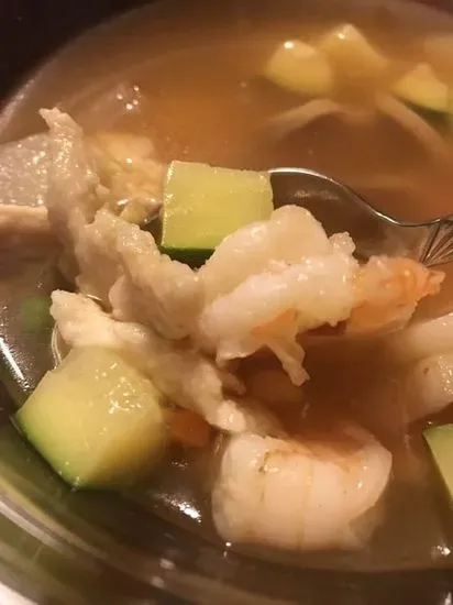 Sizzling Rice Soup (chicken and shrimp)