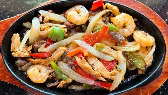 Beef, Chicken, and Shrimp Fajitas for 1