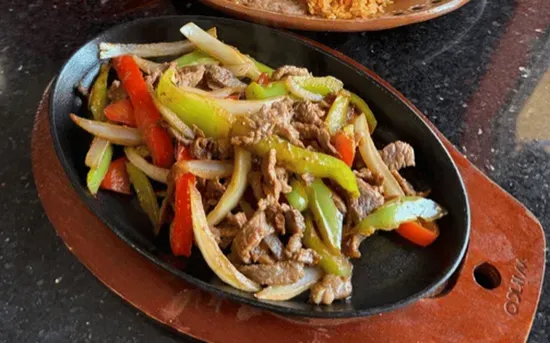 10. Beef Fajitas with Onions, Bell Peppers