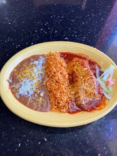 Pork Tamale with Rice and Beans