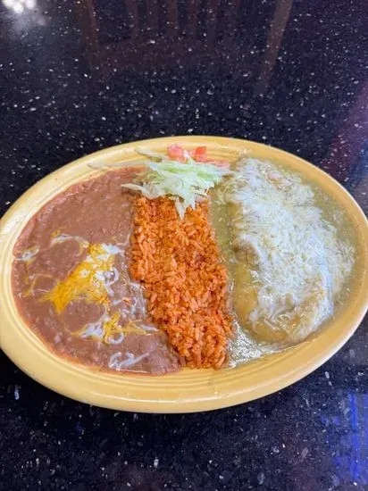 Chile Relleno with Rice and Beans