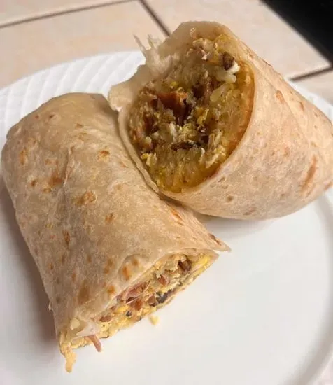 #2 Breakfast burrito(Egg,Cheese,Potato,and Choice of meat)