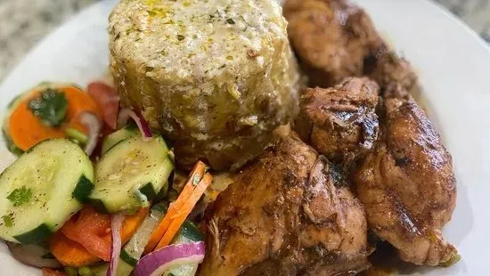 Mofongo-Pollo Guisado/Stewed Chicken