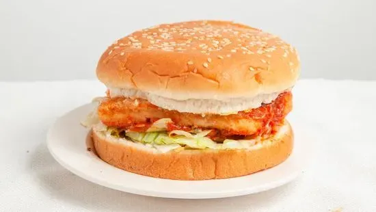  Spicy Chicken Sandwich with fries and can soda