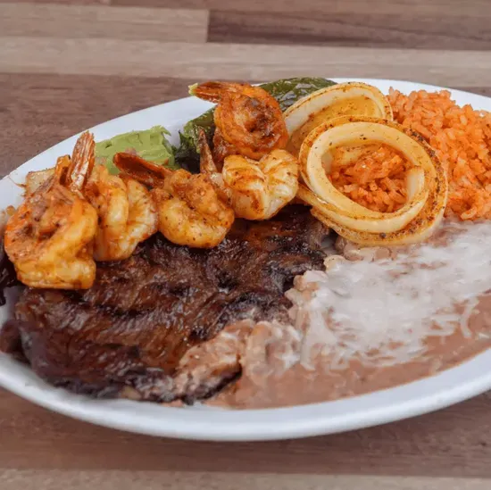 Carne Asada and Shrimp Plate 