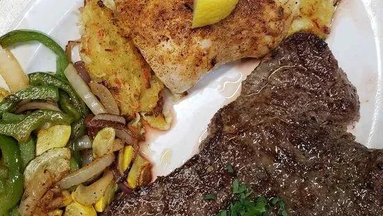 Steak and Fish Combination