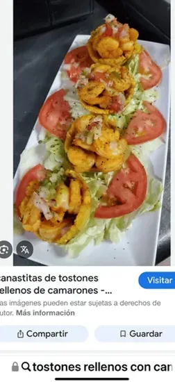 Tostones Rellenos con Camarones / Shrimp Stuffed Fried Green Plantains