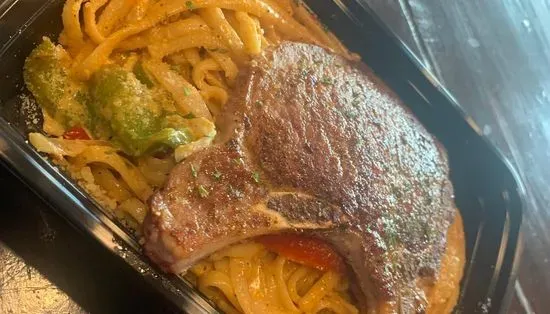 Spicy Azz Pork Chop Rasta Pasta