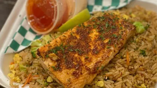 Grilled Salmon Fried Rice