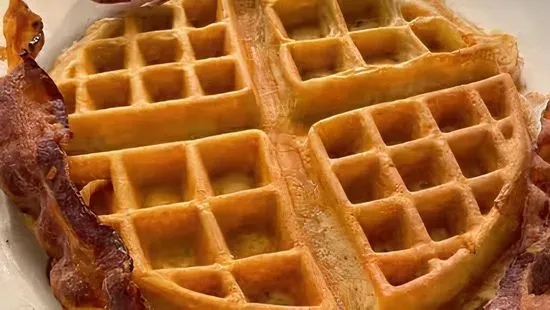 One Waffle with Bacon or Sausage