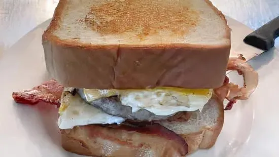 Bacon or Sausage, Egg & Cheese Sandwich