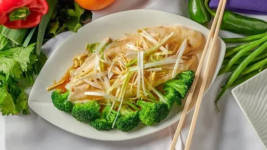 Steamed Sole Fish with Ginger & Scallion