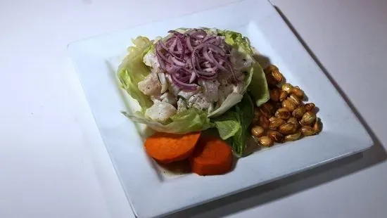 Ceviche de Pescado y Camaron