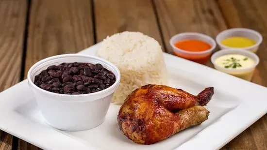 1/4 Chicken rice and beans.