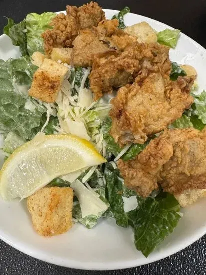 Fried Oyster Over Salad