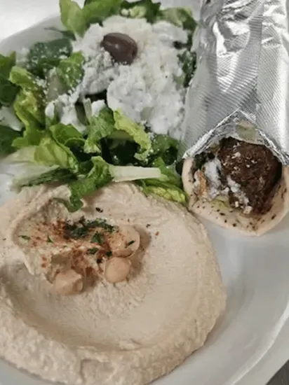 Falafel Sandwich with Hummus & Salad