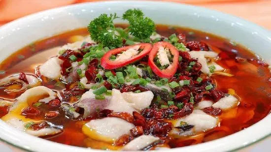 2. Spicy boiled fish fillets水煮鱼片