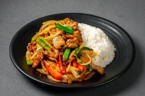 Mongolian Beef w/ Rice 蒙古牛肉飯