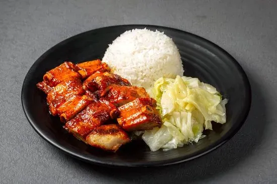 BBQ Spareribs over Rice   蜜汁燒排骨飯