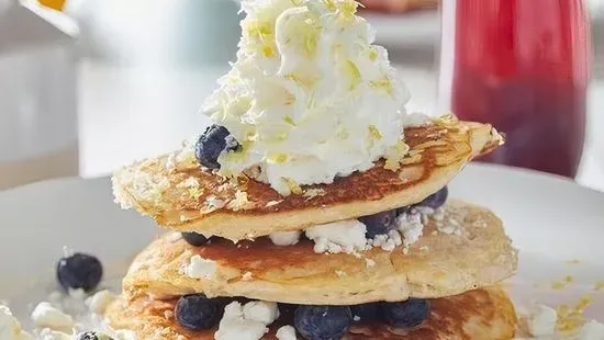 Lemon Blueberry Goat Cheese Pancakes 