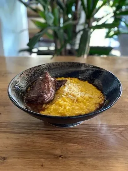 Risotto de aji amarillo y medallones