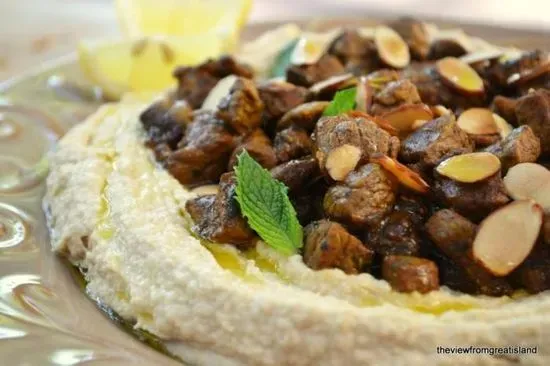 Hommous w/ Lamb & Almonds Appetizer