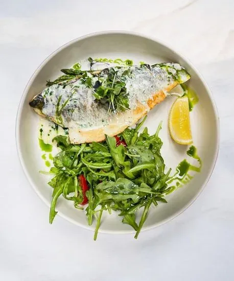 Branzino with Asparagus and Zucchini