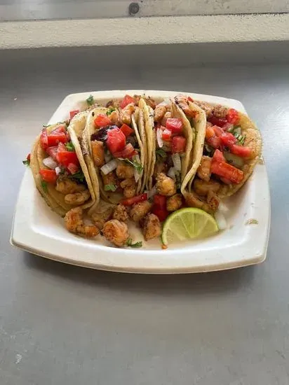 3 Shrimp Flour Tacos