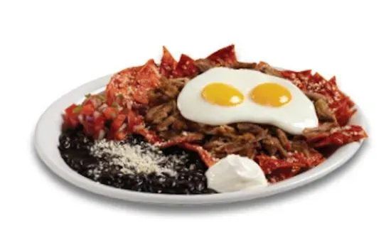 RED CHILE CARNITAS CHILAQUILES