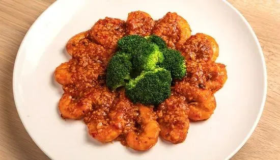 114. Pan-Fried Prawn In Spicy Minced Pork Sauce