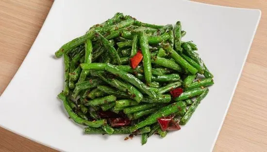 129. Pan-Fried String Beans W/ Pork & Dried Shrimp