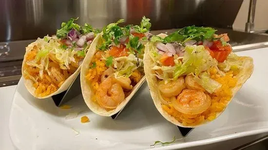 Tacos De Camaron / Shrimp (3 in Flour Tortilla)