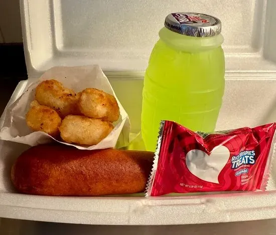 Corn Dog, Tot, Treat, Drink