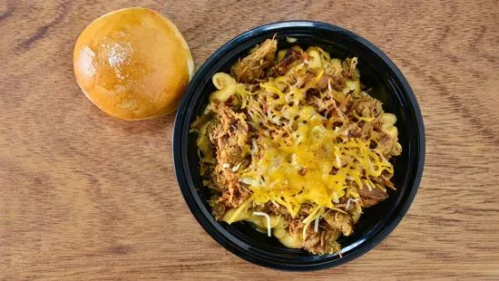 Mac and Cheese Bowl with Smoky Pepperoncini Pulled Pork