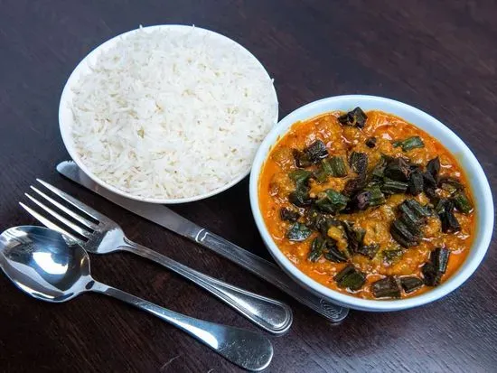 Bhindi Masala - Served with Basmati Rice